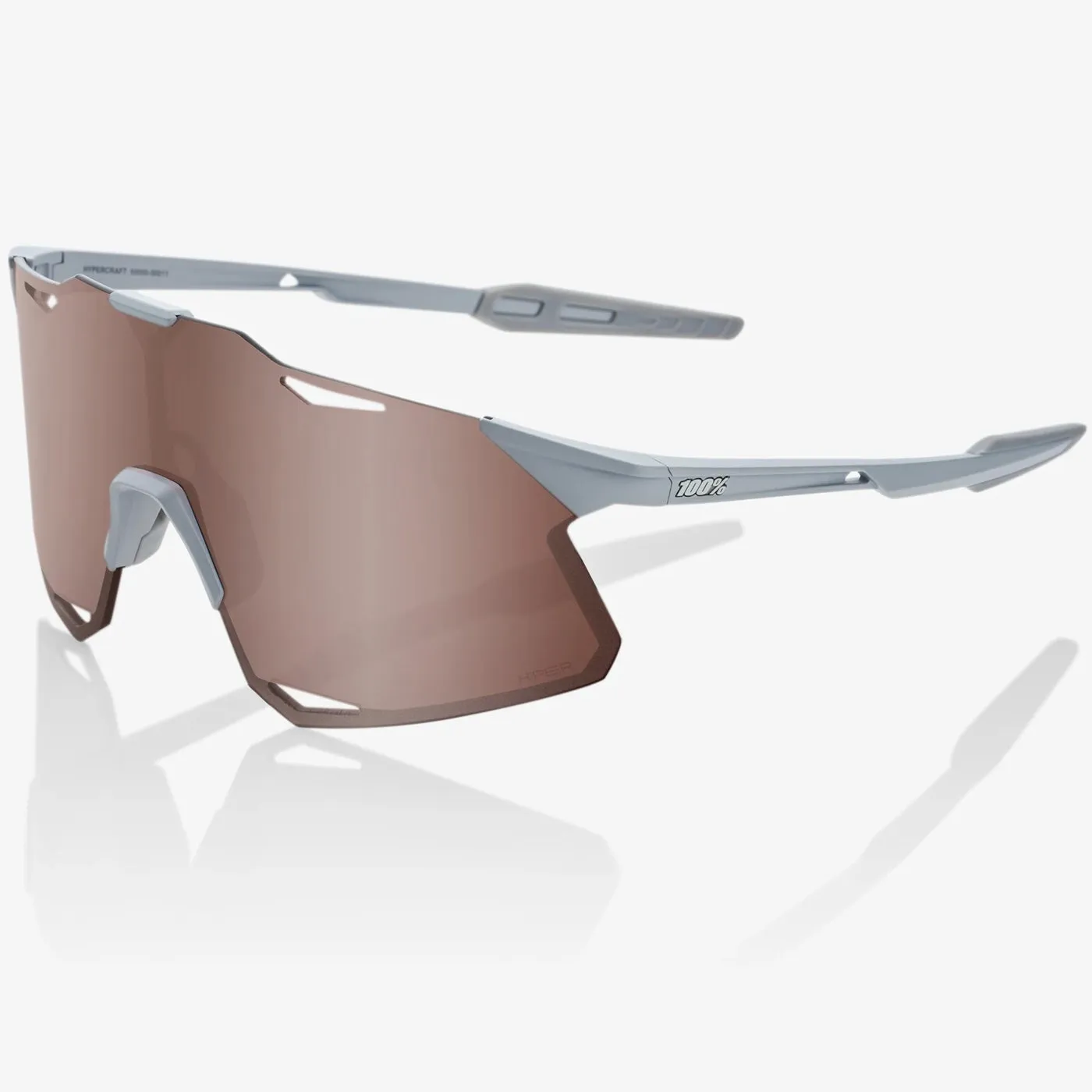 100% Hypercraft sunglasses - Matte Stone Grey HiPER Crimson Silver Mirror