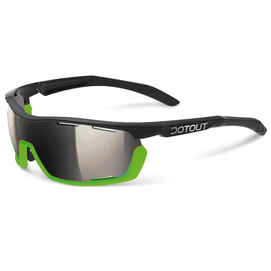 DotOut Rim Sunglasses - Matte Black Multilaser Green
