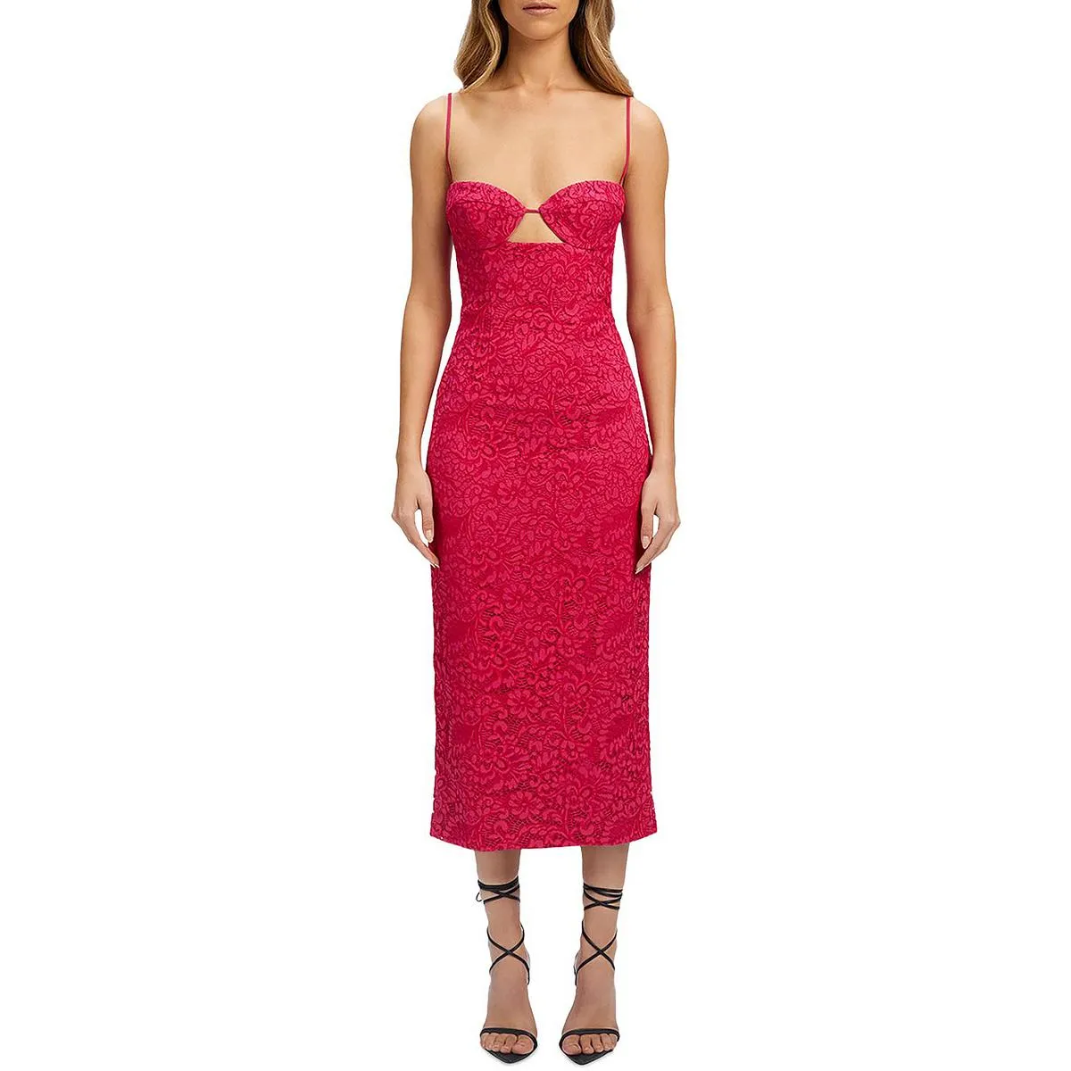 Ivanna Womens Lace Open Back Cocktail And Party Dress
