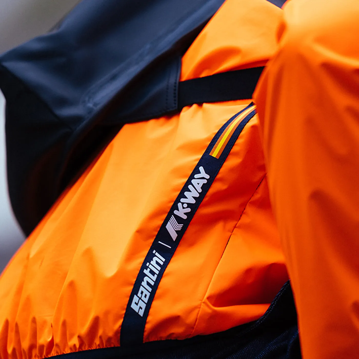 Santini x K-WAY reversible windproof jacket - Orange