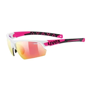Uvex Sportstyle 224 glasses - White pink PC mirror pink