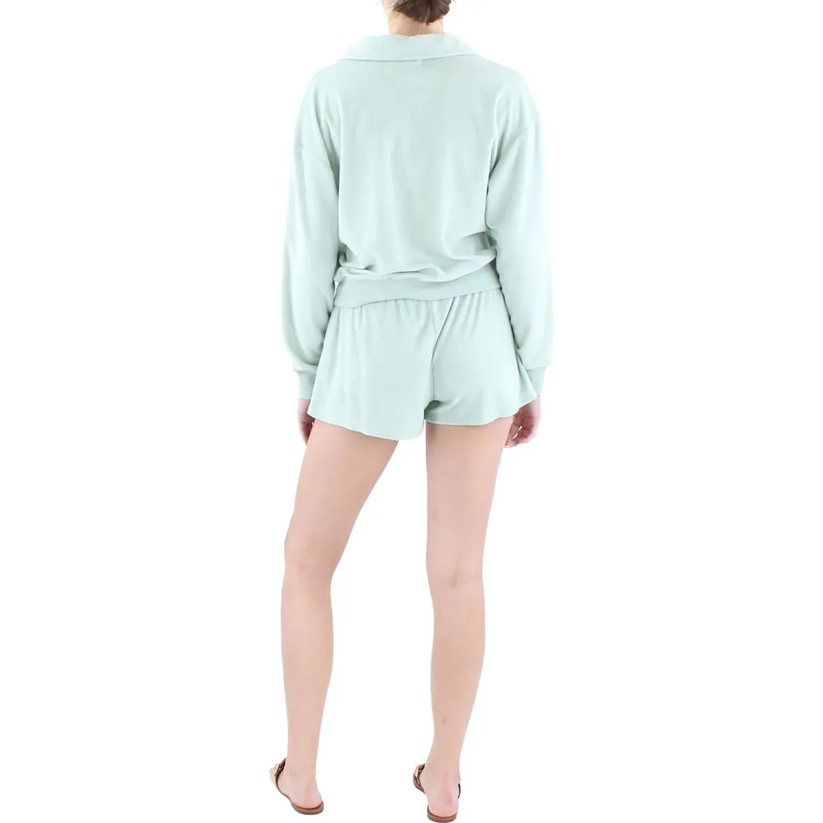 Vanna Womens Smocked Terry Cloth Flat Front