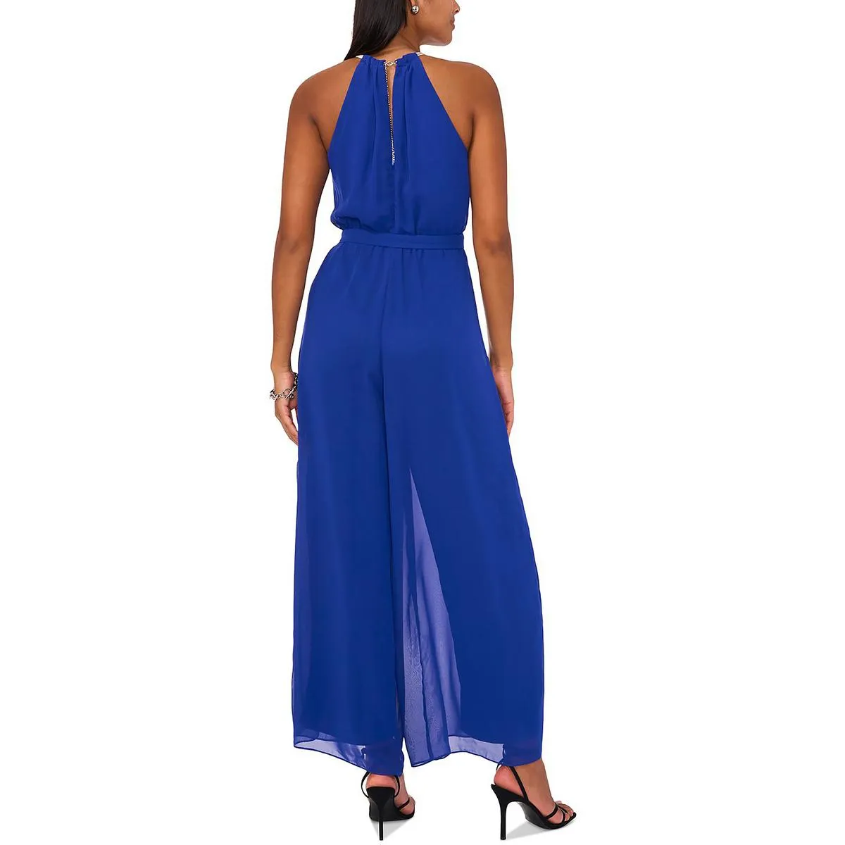 Womens Chiffon Rhinestone Jumpsuit